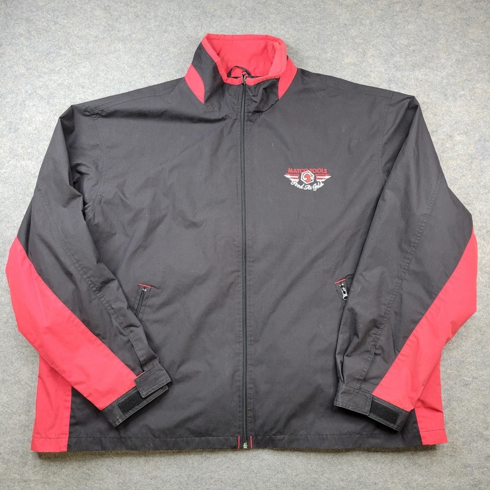 Matco Tools Jacket Mens 3XL Black Red Full Zip Lined Windbreaker Good As‎ Gold